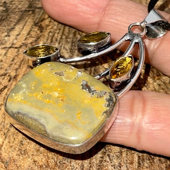 Indonesian Bumblebee Jasper Pendant 2 1/4” - Picture 6 of 15